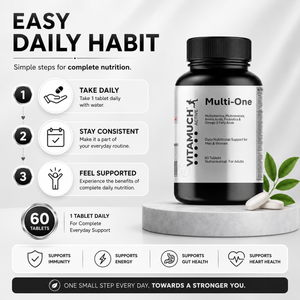 Vitamuch Multi-One Multivitamin, Multimineral Tablets With Omega 3, Amino Acids & Probiotics For Men & Women