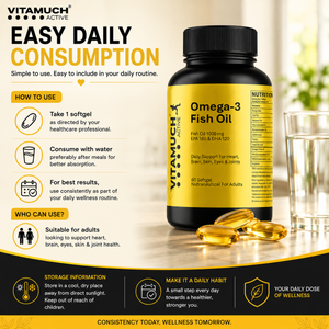 Vitamuch Omega 3 Fish Oil 1000 Softgels