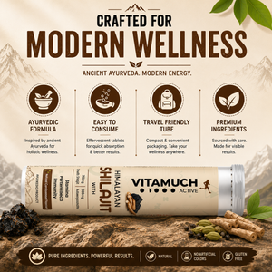 Vitamuch Himalayan Shilajit Effervescent Tablets | Stamina, Energy & Testosterone Booster for Men | With Ashwagandha | 15 Tabs