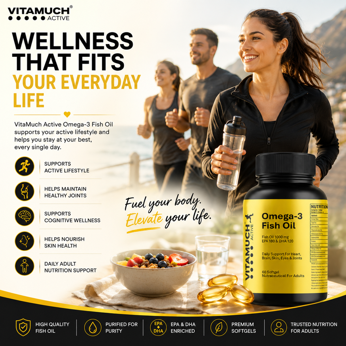 Vitamuch Omega 3 Fish Oil 1000 Softgels