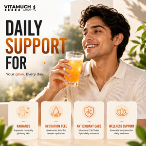Vitamuch Glutathione Effervescent Tablets for Skin Glow & Brightening | With Vitamin C, Collagen Support & Antioxidants | Active Glow Fizz | 15 Tablets