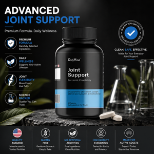 OnlyVital Joint Support Tablets With Glucosamine, Chondroitin, Hyaluronic Acid For Joint Flexibility & Mobility
