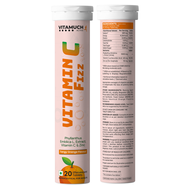 Vitamin C Effervescent Tablets With Amla Extract & Zinc