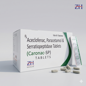 Acelofenac 100mg , Paracetamol 325mg & Serratiopeptidase 15mg Tablets