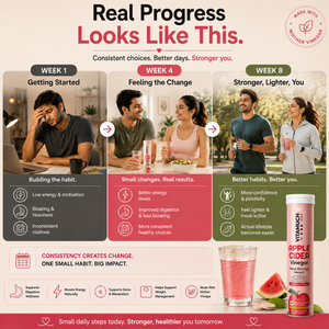 Vitamuch Apple Cider Vinegar Effervescent Tablets | Weight Loss, Metabolism & Gut Health | Watermelon Flavour | 15 Tabs