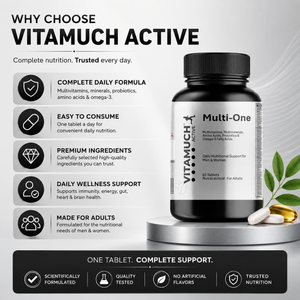Vitamuch Multi-One Multivitamin, Multimineral Tablets With Omega 3, Amino Acids & Probiotics For Men & Women