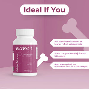 Vitamuch Calcium Advance Tablets | Calcium 700mg + Vitamin K2-7 + Vitamin D2 + Magnesium + Zinc | Bone Strength, Joint Support & Muscle Health Supplement