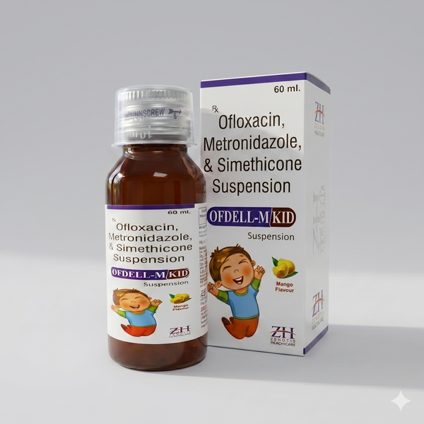 Ofloxacin 50mg,Metronidazole 120mg & Simethicone 10mg syrup