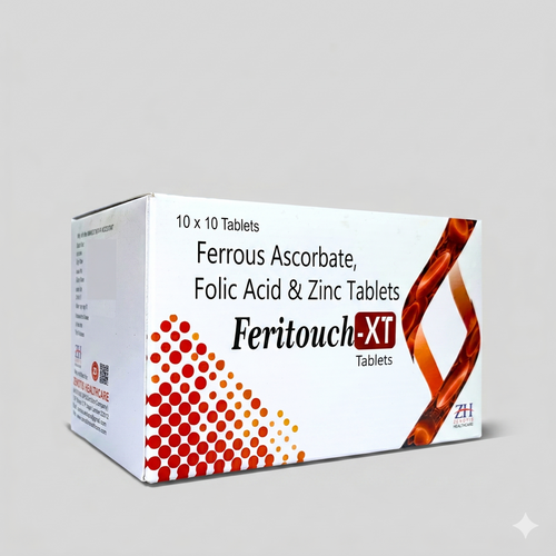 Ferrous Ascor. 100mg, Folic Acid 1.5mg,Zinc 22.5mg Tablets