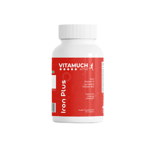 Vitamuch Iron Plus Tablets | Ferrous Fumarate + Folic Acid + Vitamin B12 + Lycopene + Zinc & Selenium | Hemoglobin, Energy & Immunity Support Supplement