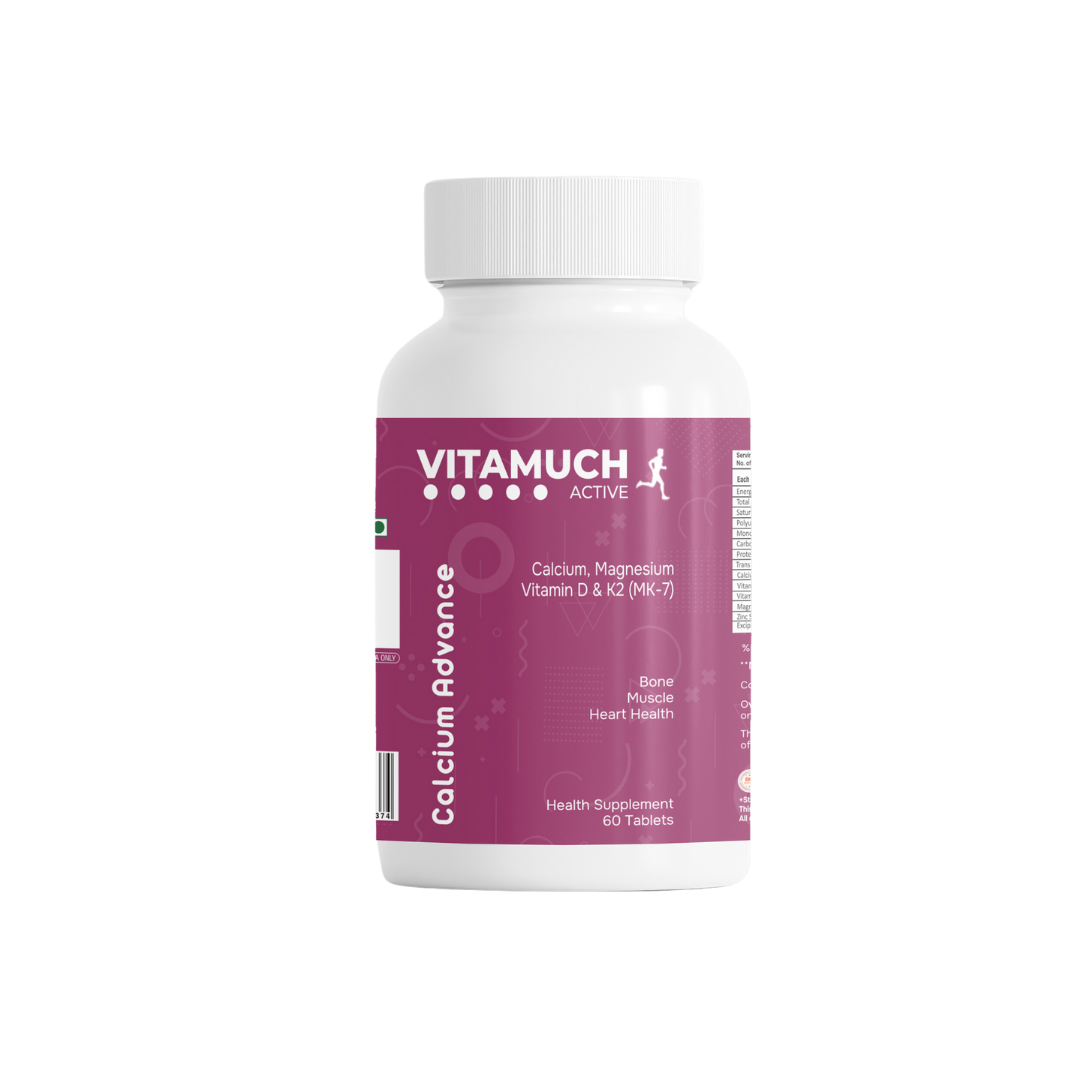 Vitamuch Calcium Advance Tablets | Calcium 700mg + Vitamin K2-7 + Vitamin D2 + Magnesium + Zinc | Bone Strength, Joint Support & Muscle Health Supplement