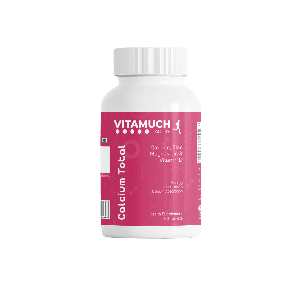 Vitamuch Calcium Total Tablets | Calcium 700mg + Vitamin D2 + Magnesium 400mg + Zinc + Copper + Boron | Complete Bone, Joint & Muscle Support Supplement