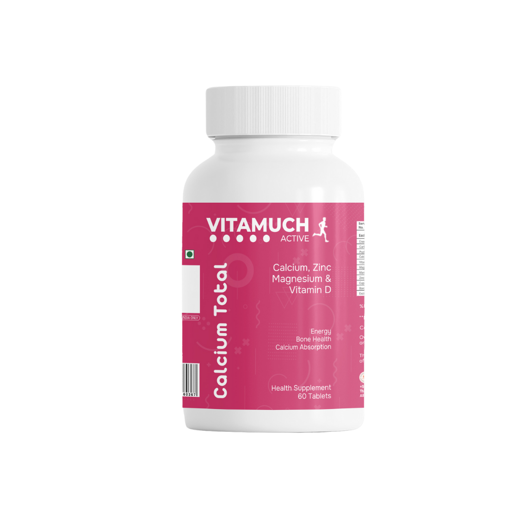 Vitamuch Calcium Total Tablets | Calcium 700mg + Vitamin D2 + Magnesium 400mg + Zinc + Copper + Boron | Complete Bone, Joint & Muscle Support Supplement