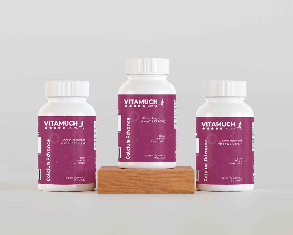 Vitamuch Calcium Advance Tablets | Calcium 700mg + Vitamin K2-7 + Vitamin D2 + Magnesium + Zinc | Bone Strength, Joint Support & Muscle Health Supplement