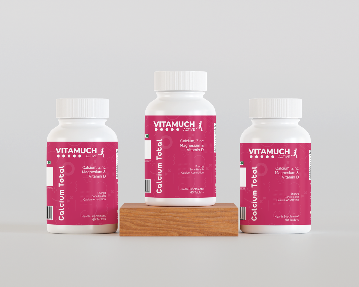 Vitamuch Calcium Total Tablets | Calcium 700mg + Vitamin D2 + Magnesium 400mg + Zinc + Copper + Boron | Complete Bone, Joint & Muscle Support Supplement