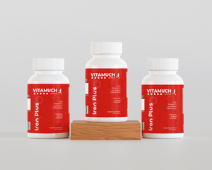Vitamuch Iron Plus Tablets | Ferrous Fumarate + Folic Acid + Vitamin B12 + Lycopene + Zinc & Selenium | Hemoglobin, Energy & Immunity Support Supplement