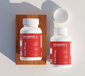 Vitamuch Iron Plus Tablets | Ferrous Fumarate + Folic Acid + Vitamin B12 + Lycopene + Zinc & Selenium | Hemoglobin, Energy & Immunity Support Supplement
