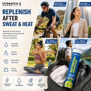 Vitamuch Electrofill Sports Electrolyte Effervescent Tablets | Hydration, Stamina & Recovery for Athletes | Zero Sugar | 20 Tabs