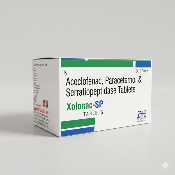 Acelofenac 100mg , Paracetamol 325mg & Serratiopeptidase 15mg Tablets