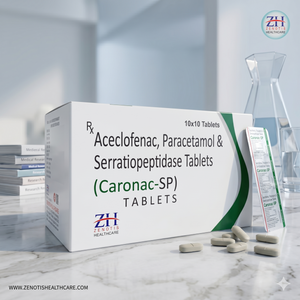 Acelofenac 100mg , Paracetamol 325mg & Serratiopeptidase 15mg Tablets